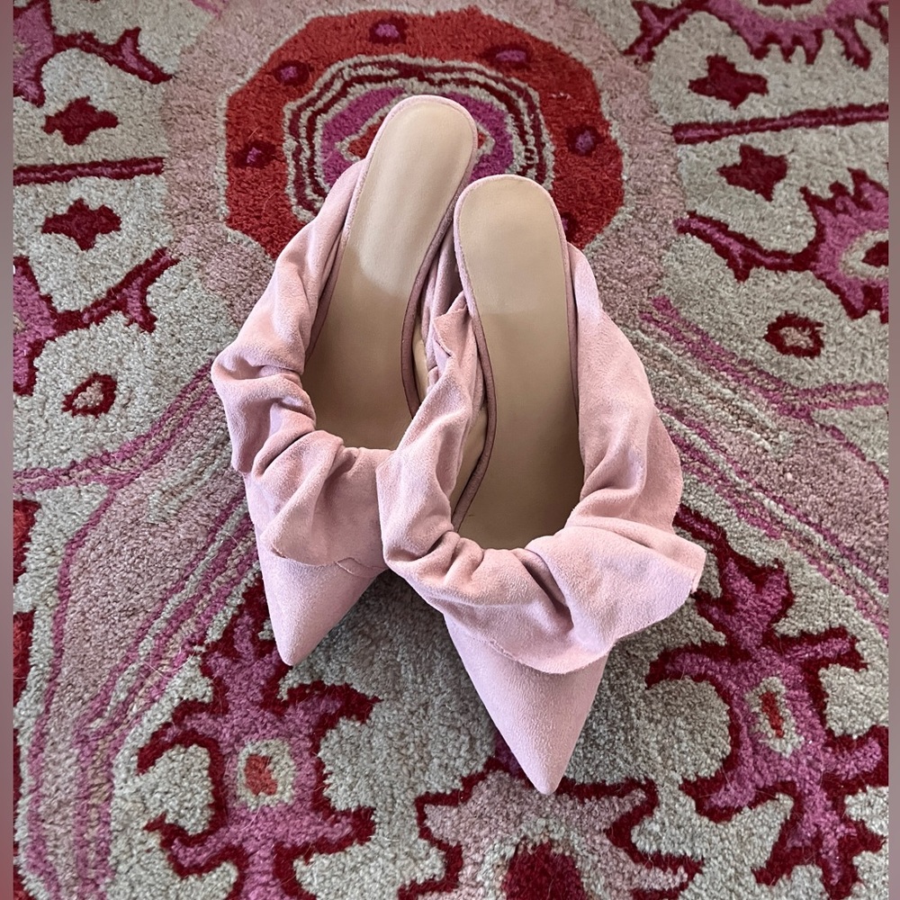 Pink Mule Kitten Heels